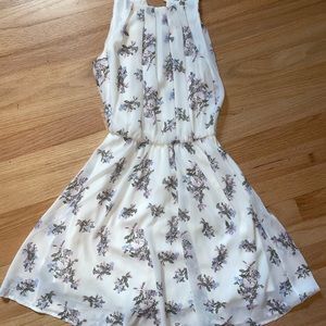 flowy white dress with flowers